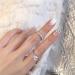 Shiny white press on nails 24PCs bling silver glitter false nails with rhinestone French design nail art for women and girls party salon