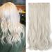 Sego clip in Extensions 60cm long 3/4 full of head hair extension hair parts wavy 1 breath natural for girls platinum blonde 60 cm platinum blonde