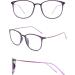 Koosufa Classic Retro Nerd Glasses Frames for Men & Women Ultra Light TR90 Thin Panto Design with Case - Violet - Buy Online on SooperMarket.com