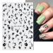 6 Sheets 3D Flower Nail Art Stickers - Self-Adhesive Leaf & Floral Designs for DIY Manicure - Red White Black Nail Decals for Women - Buy Online on SooperMarket.com