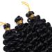 Tess Curly Crochet Hair Extensions - Short Water Wave 8 Synthetic Braids | 3 Bundles Natural Black (90g) - Buy Online on SooperMarket.com