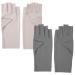 Beavorty 2 Pairs Uv Protection Gloves Anti Uv Gloves Gel Manicure Gloves Fingerless Gloves for Women Grey Beige