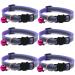 Hepplly 6-Pack Cat Collars Quick Release Reflective Kitten Collar with Bell (Purple)