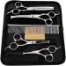 iSeaFly Dog Grooming Kit, Safety Round Tip, Heavy Duty Stainless Steel, 5 in 1 Cat Dog Grooming Scissors Set, Best Pet Grooming Shears for Full Body Black