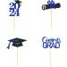 24 Pieces Sparkle 2023 Cupcake Toppers Graduation Cupcake Toppers Bachelier Hat Decoration Graduation Decoration (Black & Blue) - Buy Online on SooperMarket.com