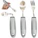Adaptive Utensils Disability Aids 3PCS Stainless Steel Curved Cutlery Set with Mirror Polishing Bendable Design & Non-Slip Handles for Disabled Hands Flexible Tableware for Elderly & Patients - Buy Online on SooperMarket.com