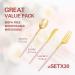 90 Piece Gold Plastic Silverware Set with Pink Handles - Perfect for Parties and Weddings - Buy Online on SooperMarket.com