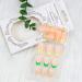 French Tip Press On Nails Short with White Flower Design | Yellow Green French False Nails | Spring Acrylic Stick On Nails for Women - Buy Online on SooperMarket.com