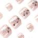 Silver Glitter Butterfly Sequins Toe Nail Press Ons - 24PCS Short Square Fake Toenails for Women | Summer Manicure Glossy Design - Style 13 - Buy Online on SooperMarket.com