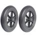 Wheelchair Front Wheel 1 Pair Solid Wheels Replacement for Wheelchair 12 X 2 Non-Pneumatic Wheelchair Rear Wheels Assembly 12Inch (30Cm) Front Wheel with 12Mm Bearing/Gray(Black)