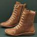Shop Elegant Brown Medieval Women's Winter Ankle Boots | Flat & Warm Classic Lace Design - Sizes 36-45 - Buy Online on SooperMarket.com