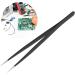 Premium Stainless Steel Antistatic Tweezers for Precision Work - Acid-Resistant Comfortable Handle for PCB & Microelectronics - Buy Online on SooperMarket.com