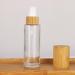 COSIDEA 6 pcs Empty 2oz / 60ml bamboo lids clear glass bottle with lotion pump dispenser refillable emulsion cosmetic cream bottles toiletries refill travel container 60ml With Lotion Pump - Buy Online on SooperMarket.com