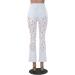 Women's Lace Embroidery Bell Bottom Cropped Pants - White XX-Large - Buy Online on SooperMarket.com