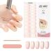 Kalolary 20PCS Nail Gel Polish Strips Solid Color Full Wraps Nail Polish Stickers Cured Gel Nail Strips Self-Adhesive Gel Nail Wrap Stickers Decals with Nail File and Stick (Gradient Rosa)