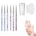 MINAYANLEO 8 Pcs Nail Art Stamper Kit Transparent Nail Stamper Nail Art Jelly Stamper kit with Scraper Nail Art Brushes for Design Manicure Tools Home DIY Nail Salon