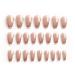 24PCS Shiny Medium Ballerina Press-On Nails - Full Cover French Nail Art for Women & Girls | Stylish White Edge Design - Buy Online on SooperMarket.com