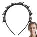 Veeteah Hairband with Clips Hair Pin Headband Twist Plait Headband Hair Tool Double Layer Bangs Hairpin Headband Weave Bangs Clip For Women Girls Black