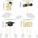 24Pcs Graduation Cupcake Toppers Graduation Cupcake Picks for Cupcake Food Decorations - Class of 2024 Graduation Cupcake Toppers Supplies (Black & Gold) - Buy Online on SooperMarket.com