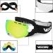 VGOOAR OTG Ski Goggles - Borderless Design Anti-Fog Coating UV400 Protection for Men & Women - Premium Gold Snow Glasses - Buy Online on SooperMarket.com