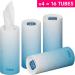 TiShoo Extra Soft Handkerchiefs | Moisturizing 4-Latz | Eco-Friendly Travel Pack | 16 Plastic-Free Tubes | Perfect for Home & Car - Blue/Ice Blue - Buy Online on SooperMarket.com