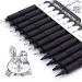 TWOHANDS Set of 12 Micro Pens Art Pens Fineliner Ink Pens Technical Drawing pen Pigment Pen Fine Point Black Waterproof for Art Watercolor Sketching Anime Manga Scrapbooking 20413