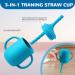 Baby Feeding Set - Silicone Bib, Suction Divided Bowl, Spoon, Fork - Toddler Utensils for Baby Led Weaning - Blue (6 Months) - Buy Online on SooperMarket.com