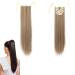 prinfantasy Ponytail Extension Wrap Around One Piece Clip in Straight Pony Tial Hair Extensions Synthetic Clip on Hairpiece Extension for Girl Lady Women Ombre Light Brown Mix GBMW048 GBMW048 22 inch