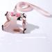 Fueegue Cat Harness with Leash Escape Proof Adjustable Soft for Cats and Dogs Puppy Harness Pink Bow Tie L