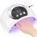 UV LED Nail Lamp LKE 54W Nail Dryer Gel Nail Curing Lamp UV Light for Gel Nails with 3 Timers LCD Display Smart Sensor USB Plug for Fingernail Toenail (White)
