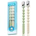 LcyKohn Silicone Flexible Pacifier Clip with Teether Stick for Infant Toddlers Pacifier Holder for Babies Boys or Girls (Avocado/Buttercream) 2-Pack