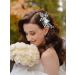 IYOU Women Wedding Hair Comb Silver Flower Headpiece Leaf Beads Hair Piece Guest Prom Hair Accessories for Bride and Bridesmaid - Buy Online on SooperMarket.com