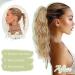 MORICHY Highlights Ponytail Extension 18inch Claw Clips in Ponytail Hair Extension for Women Mix Blonde Curly Hair Synthetic Pony Tail Hairpiece for Women Daily Use party 18Inch Dirty Blonde with Brown Highlights - Buy Online on SooperMarket.com