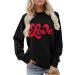 oelaio Valentine's Day 2024 Women's Long Sleeve Round Neck Loose Fitting Casual Tunic Top Cute Love Heart Graphic Trendy - Buy Online on SooperMarket.com