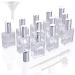 Yu feng refillable glass-caterpillar spray bottles with funnel pipette dispenser for perfume fragrance lotion essential oil 12 pieces N1