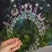 Formery Star Mary Halo Crown Headband - Silver Crescent Moon Amethyst Purple Crystal Goddess Headpiece for Women - Buy Online on SooperMarket.com
