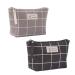 Multifunctional makeup bag 2 pieces of cosmetic bag made of canvas travel cosmetics bag made of canvas with zipper portable for trips vacation camping office school (black/gray checkered) black gray
