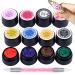 BAIYIYI 12 Color Sculpture Gel 3D Carving Gels for Nail Art Decoration Kit Creative DIY Nail Art Painting Carved Soak Off Polish Flowers Design Modeling Tool white  light yellow  pink  yellow  rose red  orange  red  purp...