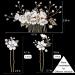 Bridal Flower Wedding Hair Pins - Crystal Pearl Clips Headpiece for Brides - Gold Hair Accessories with Rhinestone - Pure White Flower - 5 Count - Buy Online on SooperMarket.com