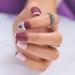 Sethexy matt square short false nails purple sparkle Bowknot complete cover wrong fingernails 24st acrylic art design nails tips for women and girls