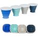 Fisiei Collapsible Cup Set - 4 Pack (Green, Blue, White, Lake Blue) | Portable Cups for Travel, Sports, Camping, and Home Use - Buy Online on SooperMarket.com