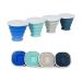 Fisiei collapsible cup,collapsible cups,collapsible cup with lid,collapsible cups for traveling,collapsible cups drinking for travel,sports,camping,office,home,4 pack(green,blue.white,lake blue)