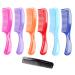LUXXII - (6 Pack) 8 Colorful Styling Essentials Round Handle Comb and (1 Pack) 5 Favorict Pocket Comb (A)