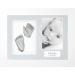 BabyRice Baby Casting Kit with White 12x9 Shadow Box Display Frame Silver Paint for Hand Foot Casts (Light Grey/White) Light Grey / White