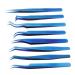 Premium 8-Part Steel Eyelash Extension Tweezers Set - Precision Fine Pointed Tools for Professionals - Buy Online on SooperMarket.com