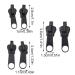 Removable Metal Zipper Repair Set - Zipper Pulls for Jackets Suitcases & Backpacks - Black - Buy Online on SooperMarket.com