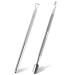 Fishing Fun Cuticle Pusher 2 Pcs Stainless Steel Cuticle Pusher Tool Double End Manicure Pedicure UV Gel Nail Polish Remover Tool for Fingernails and Toenails Silver