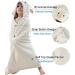 Gneliwm Baby Hooded Bath Towel Swaddle Wrap Blanket - Ultra Soft Coral Velvet Poncho for Newborns - White Sheep Design - Buy Online on SooperMarket.com