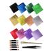 DECONICER 12 Colors Imitation Gold Leaf Sheets Multi-Color Gold Foil Papers and Tools - 600 Pieces for Arts Decoration, Handcrafts, Gilding, Furniture, Nails, Paintings,Wall, 3.153.35 Inches 12colour gold leaf set