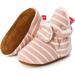 TMEOG Baby Booties Slippers | Infant Boots for Boys & Girls | Winter Sock Crib Shoes 0-18 Months | D Pink Striped - Buy Online on SooperMarket.com